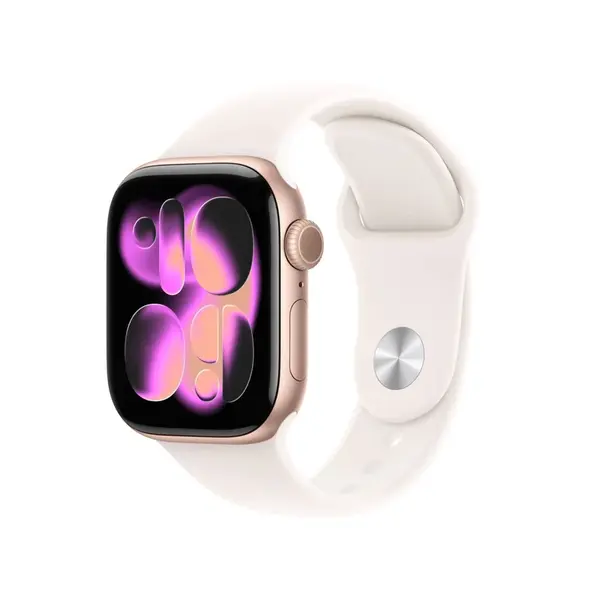 Apple Watch S11 Cell - 42mm Sport Band růžově zlaté/světleruměné S/M