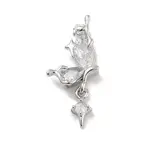 Brass Pave Clear Cubic Zirconia Pendants