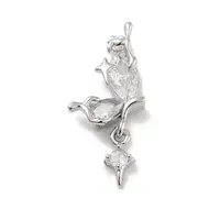 Brass Pave Clear Cubic Zirconia Pendants