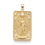 Brass Micro Pave Clear Cubic Zirconia Pendants