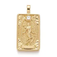 Brass Micro Pave Clear Cubic Zirconia Pendants