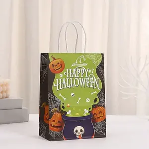 Halloween Paper Cauldron Printed Tote Bags