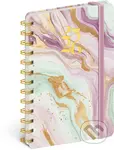 NOTIQUE Spirálový 18měsíční diář Petito – Růžový mramor 2025/2026