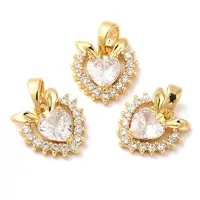 Brass Micro Pave Cubic Zirconia Pendants