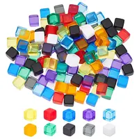 140Pcs 10 Colors Opaque & Transparent Acrylic Beads