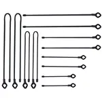 12Pcs 6 Styles Reusable Silicone Cable Tie