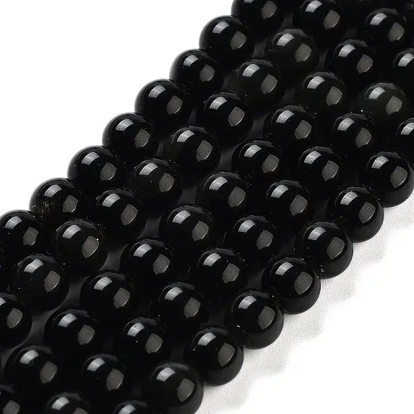 Natural Obsidian Bead Strands