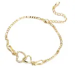 Brass Cubic Zirconia Link Chain Bracelets