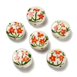 Flower Theme Printed Handmade Porcelain Beads