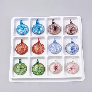 Handmade Gold Sand Lampwork Pendants