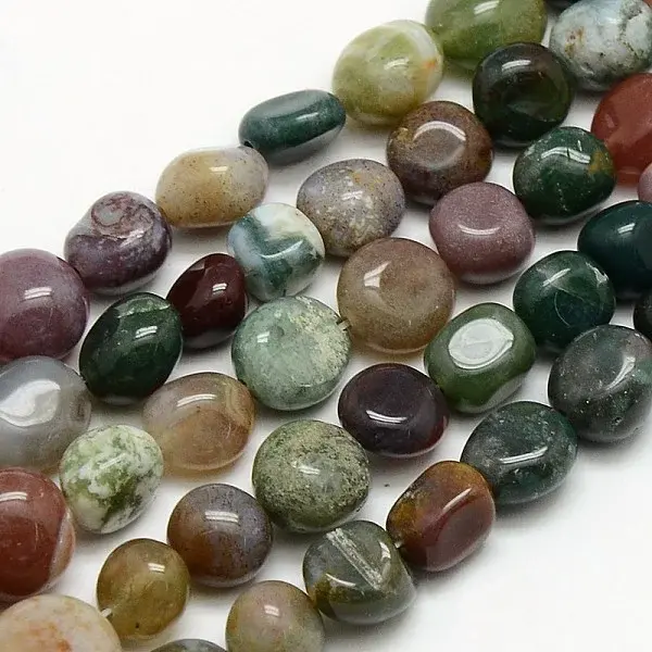 Natural Indian Agate Nuggets Bead Strands
