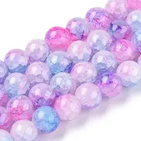 Baking Painted Crackle Glass Beads Strands