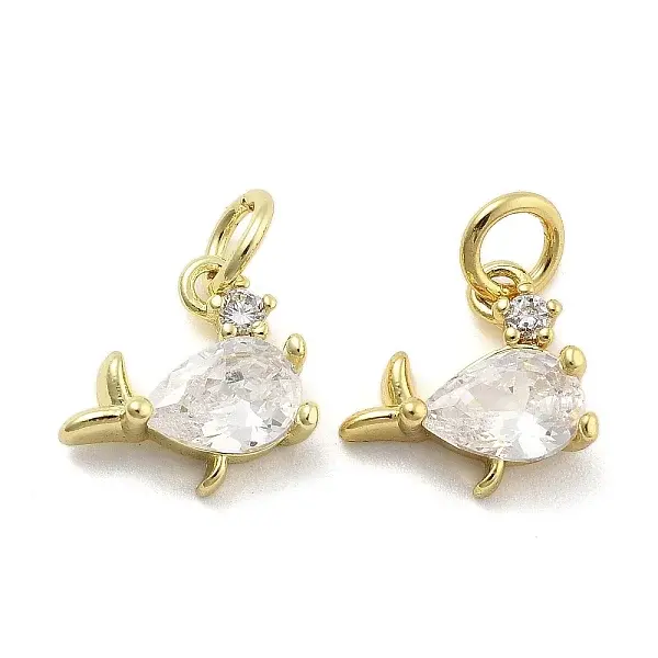 Brass Micro Pave Cubic Zirconia Pendants