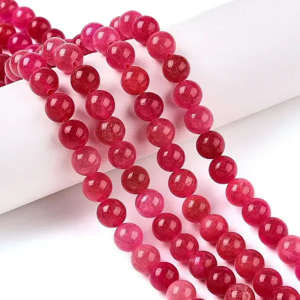 Dyed Natural White Jade Beads Strands