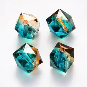 Two Tone Transparent Spray Painted Acrylic Beads