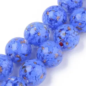 Handmade Gold Sand Lampwork Beads