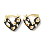Rack Plating Brass Enamel Hoop Earrings