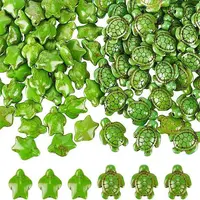 120Pcs 2 Styles Dyed Synthetic Turquoise Beads