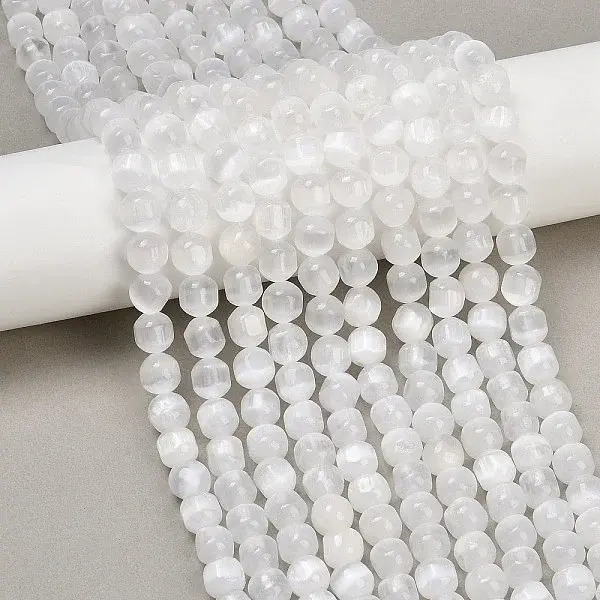 Natural Selenite Beads Strands