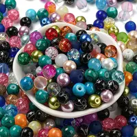 Opaque Spray Painted Glass Beads