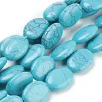 Flat Oval Gemstone Synthetic Turquoise Stone Beads Strands