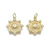 Brass Micro Pave Clear Cubic Zirconia Pendants