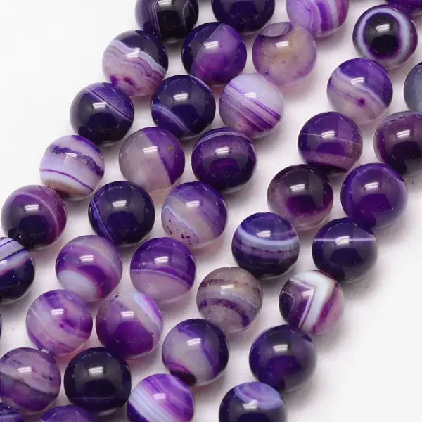 Natural Striped Agate/Banded Agate Bead Strands
