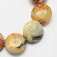 Flat Round Natural Crazy Lace Agate Beads Strands