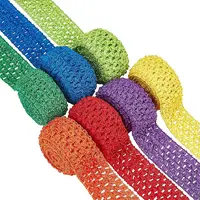 7 Bundles 7 Colors Elastic Crochet Headband Ribbon