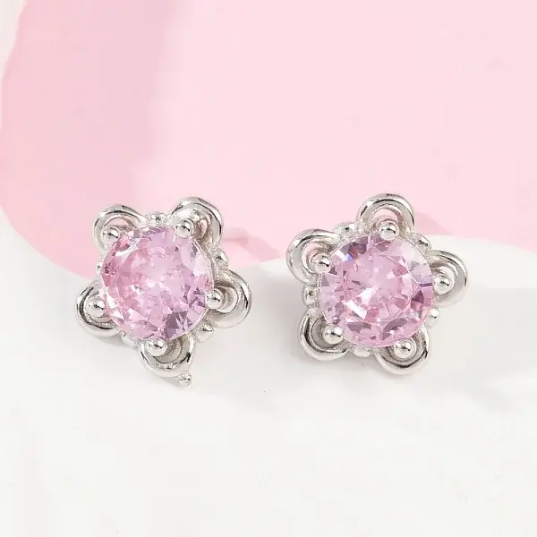 S925 Sterling Silver Cubic Zirconia Stud Earrings