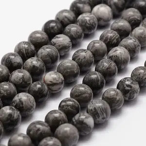 Natural Map Stone/Picasso Stone/Picasso Jasper Bead Strands