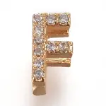 Golden Plated Brass Micro Pave Cubic Zirconia Slide Charms