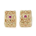 Rack Plating Brass with Cubic Zirconia Beads