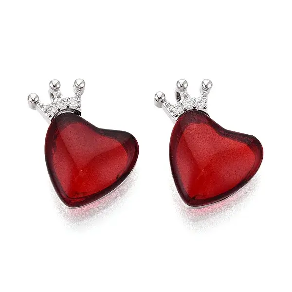 Brass Micro Pave Clear Cubic Zirconia Pendants