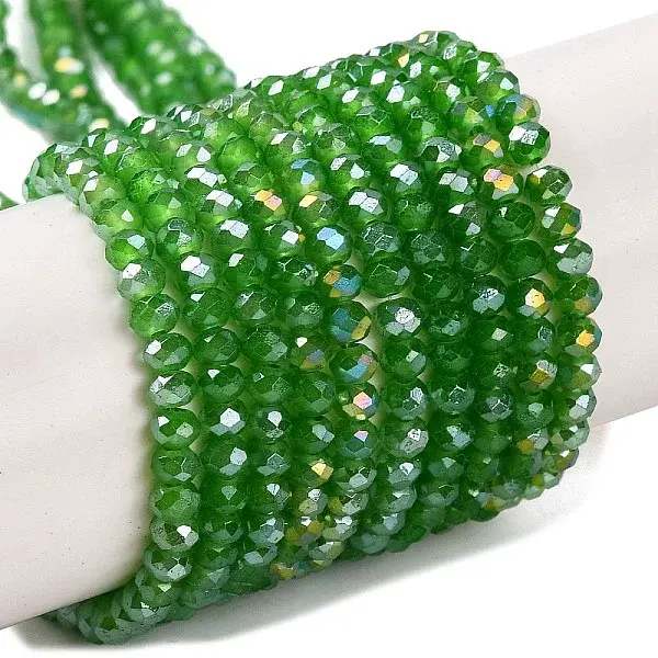 Baking Electroplate Glass Beads Strands
