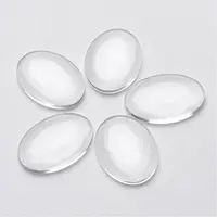 Clear Domed Glass Cabochons for Making Pendants