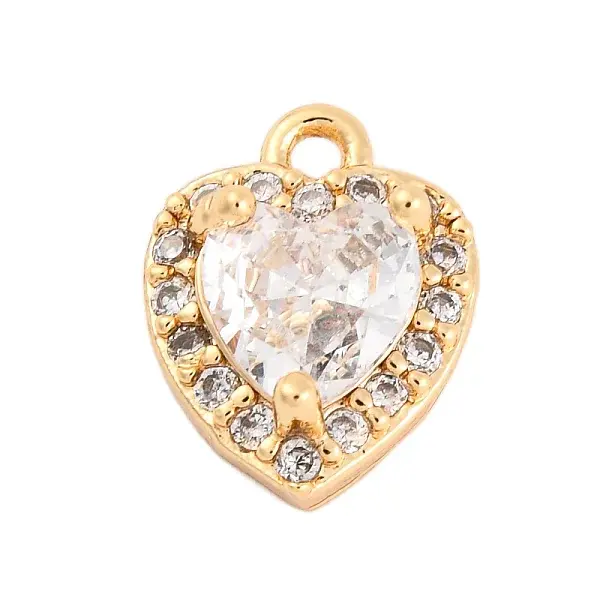 Brass Micro Pave Cubic Zirconia Charms