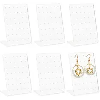 6Pcs Organic Glass Slant Back Jewelry Displays