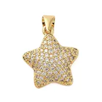 Brass Micro Pave Cubic Zirconia Pendants