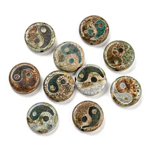 Natural Agate Yin-yang Beads