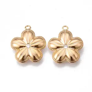 Brass Micro Pave Clear Cubic Zirconia Pendants