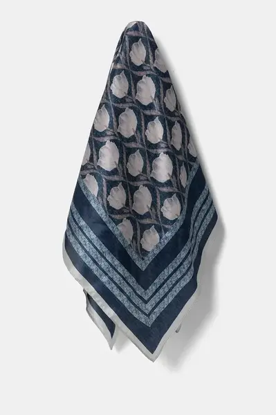 Hedvábný šátek Answear.LAB dámský, modrá barva