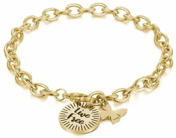 S'Agapõ Pozlacený náramek s přívěsky Happy SHAM16