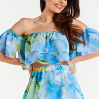Awama Woman's Blouse A511 Blue/Pattern