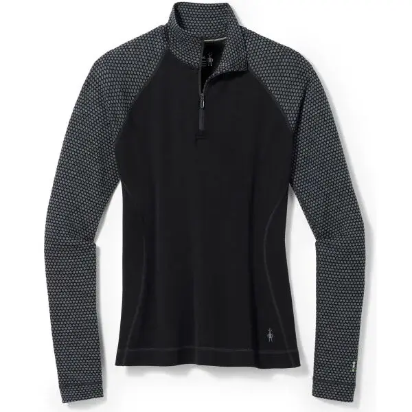 Smartwool W CLASSIC THERMAL MERINO BL PTTRN 1/4 ZB Dámské triko, černá, velikost
