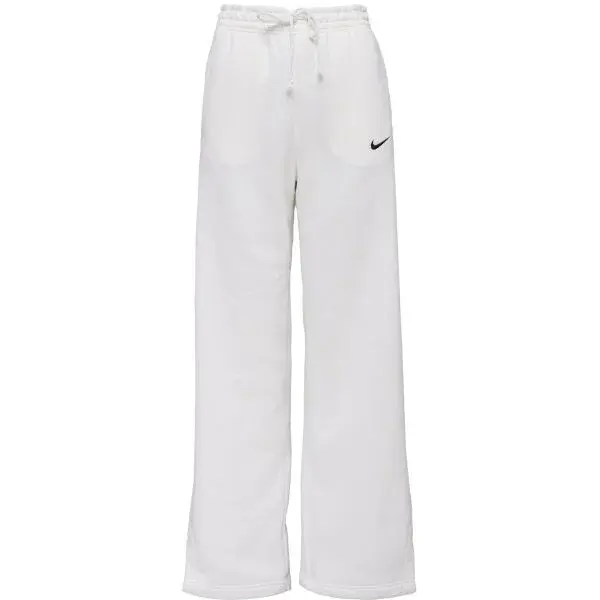 Nike W NSW PHNX FLC HR PANT WIDE 2 Dámské kalhoty, bílá, velikost
