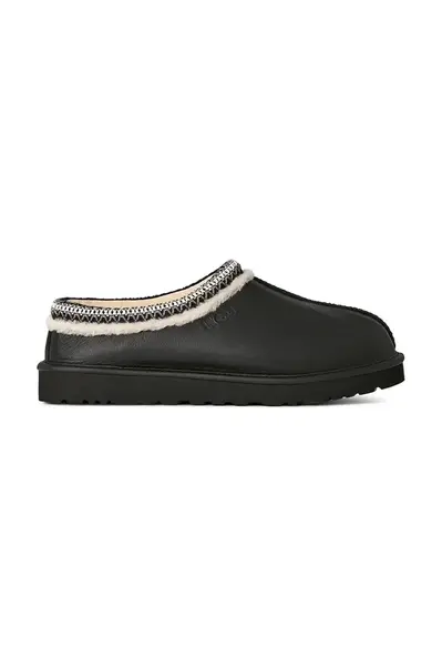 Kožené papuče UGG Tasman Noir černá barva, 1171303.BLK