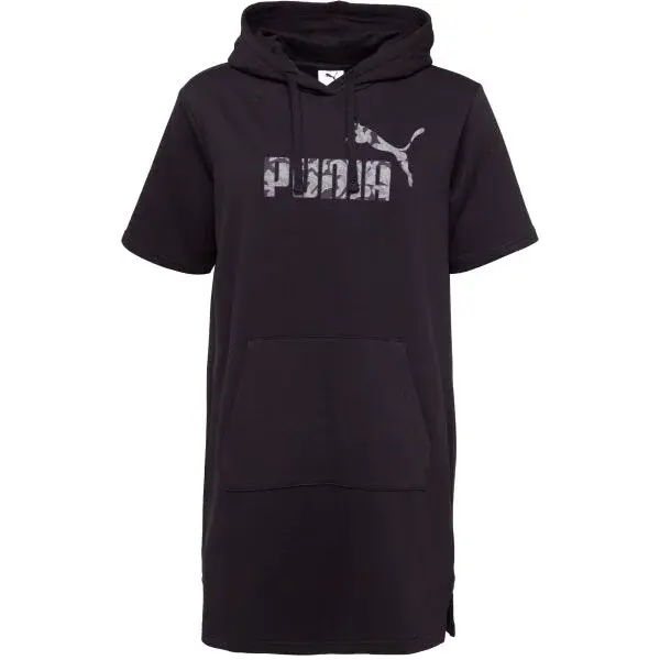 Puma HOODED LOGO DRESS Dámská moderní mikina, černá, velikost