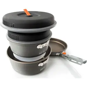 GSI Outdoors PINNACLE BASE CAMPER SMALL Kempingové nádobí, tmavě šedá, velikost