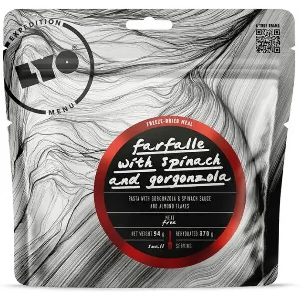 LYO TĚSTOVINY S GORGONZOLOU A ŠPENÁTEM 370g Expediční strava, dummy, velikost